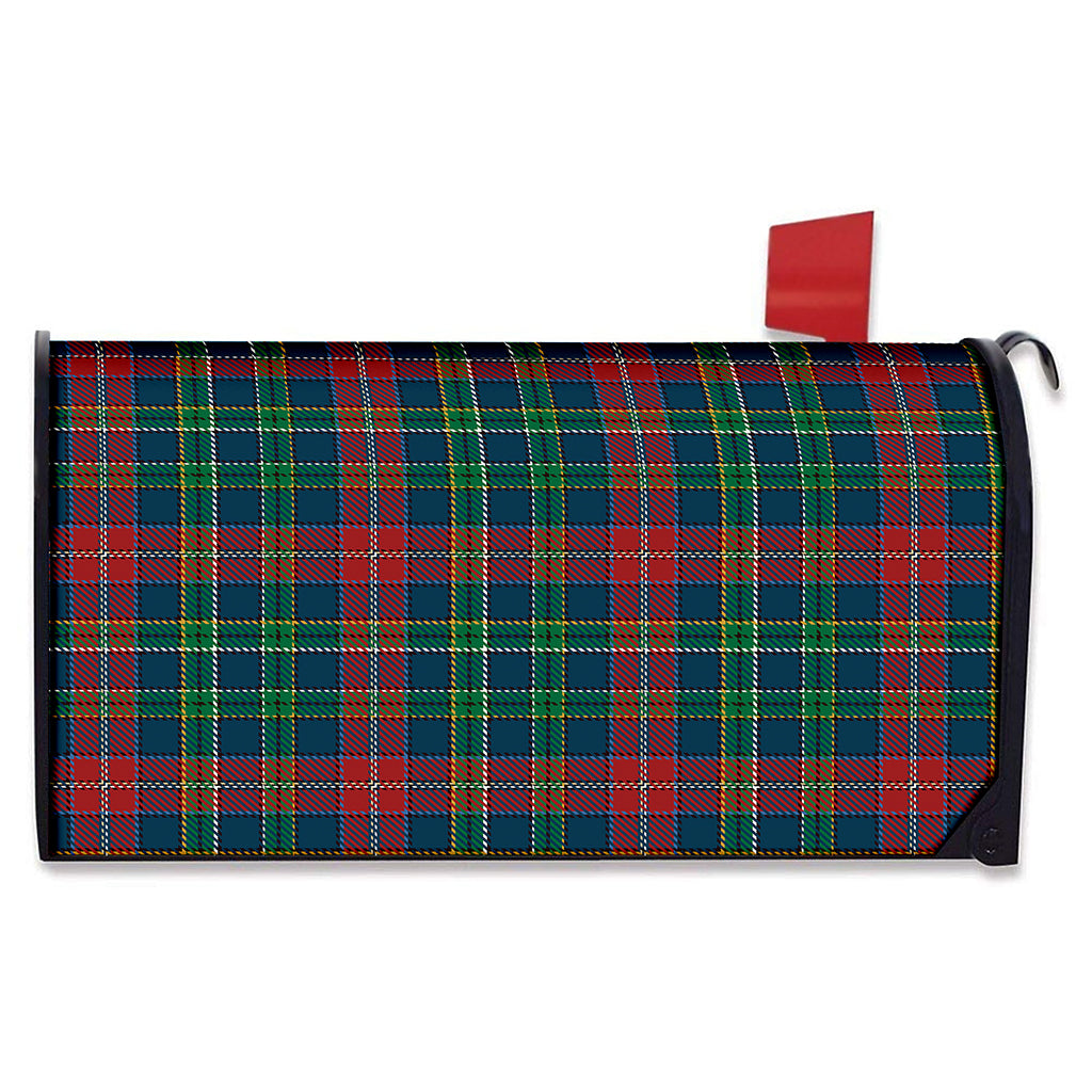 Blue Green And Red Scottish Plaid Print Mailbox Cover