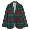 Blue Green And Red Scottish Plaid Print Men's Blazer