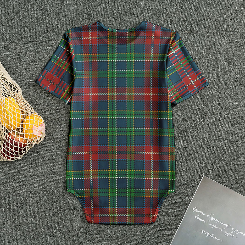 Blue Green And Red Scottish Plaid Print Men's Bodysuit