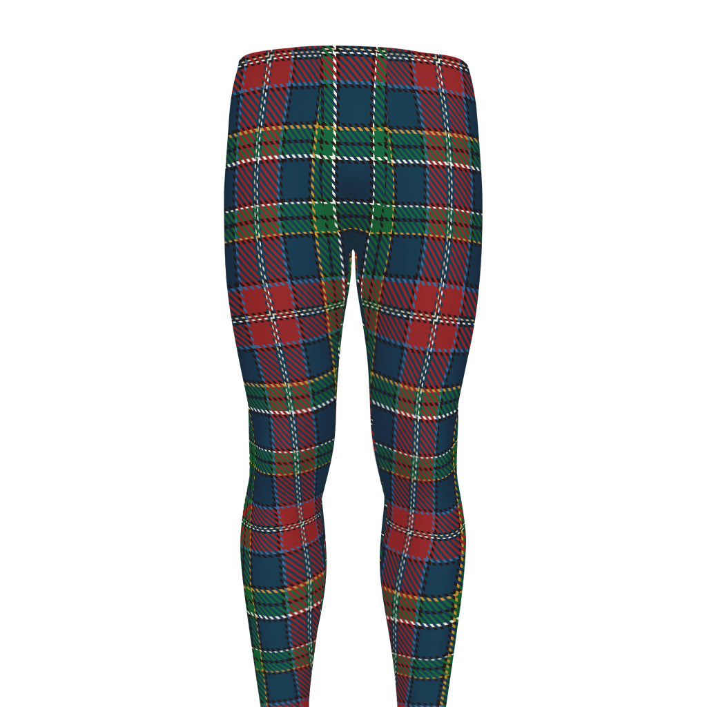 Blue Green And Red Scottish Plaid Print Men's leggings