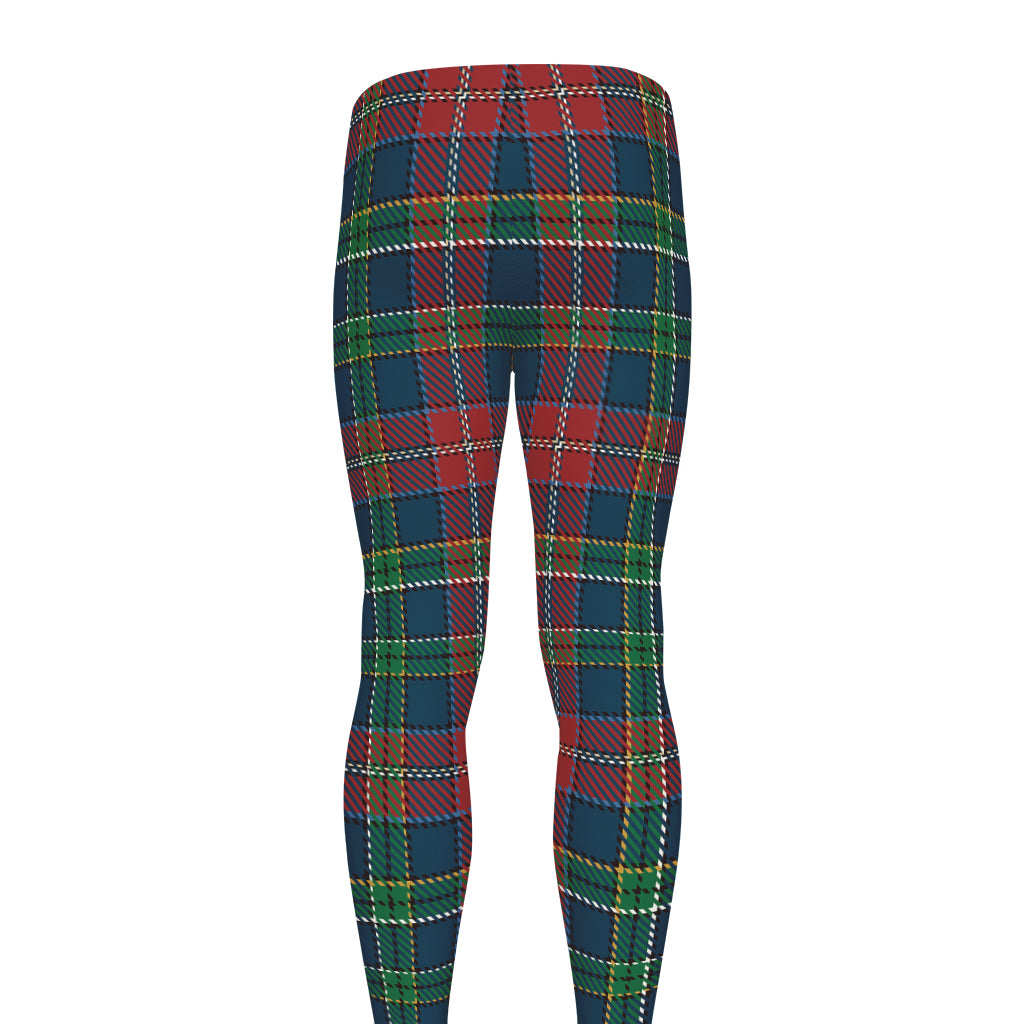 Blue Green And Red Scottish Plaid Print Men's leggings