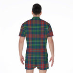 Blue Green And Red Scottish Plaid Print Men's Rompers