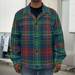 Blue Green And Red Scottish Plaid Print Men's Shirt Jacket