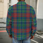 Blue Green And Red Scottish Plaid Print Men's Shirt Jacket