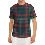 Blue Green And Red Scottish Plaid Print Men's Short Sleeve Rash Guard