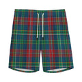Blue Green And Red Scottish Plaid Print Men's Athletic Shorts