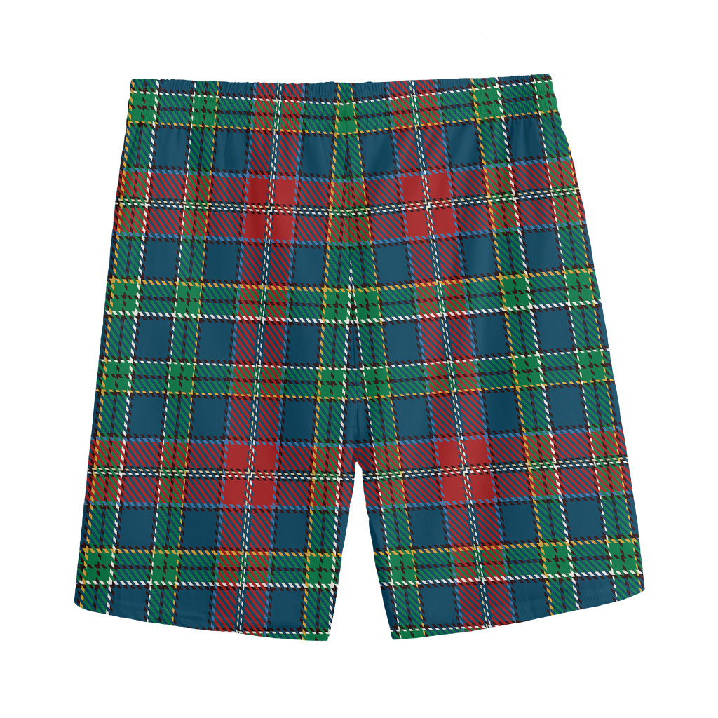 Blue Green And Red Scottish Plaid Print Men's Sports Shorts