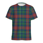 Blue Green And Red Scottish Plaid Print Men's Sports T-Shirt