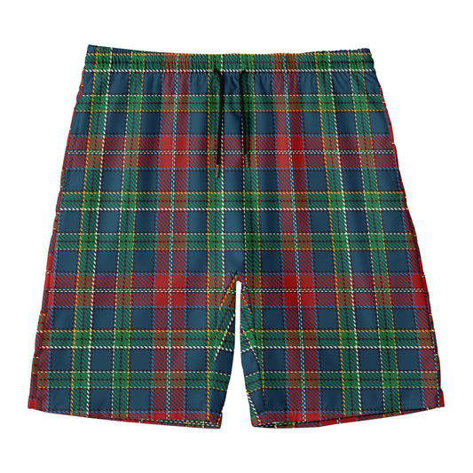 Blue Green And Red Scottish Plaid Print Men's Swim Trunks