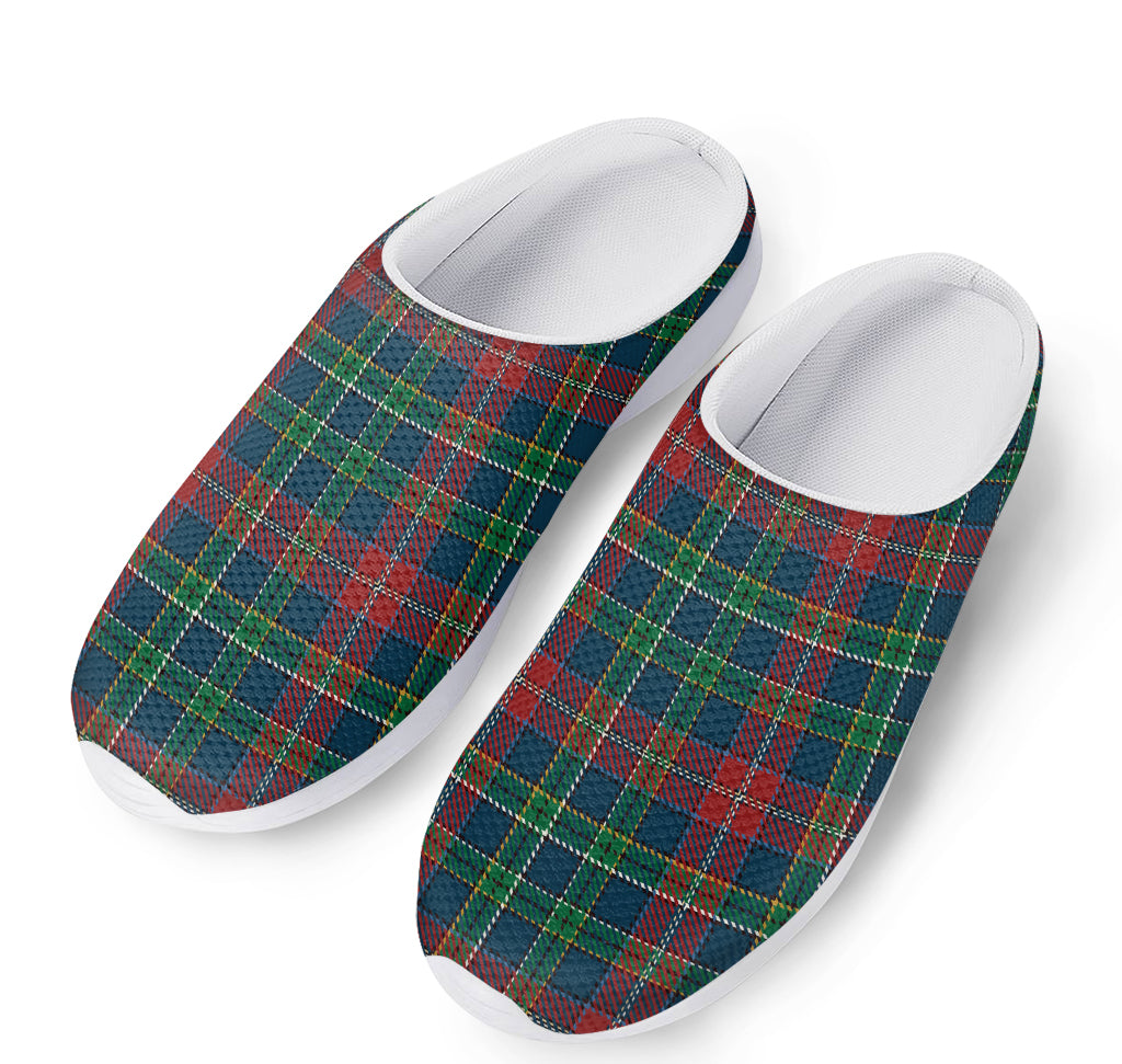 Blue Green And Red Scottish Plaid Print Mesh Casual Shoes