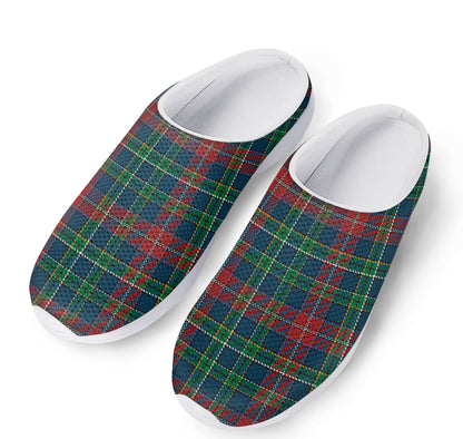 Blue Green And Red Scottish Plaid Print Mesh Casual Shoes