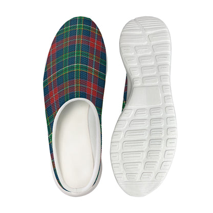 Blue Green And Red Scottish Plaid Print Mesh Casual Shoes