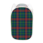 Blue Green And Red Scottish Plaid Print Mesh Laundry Hamper