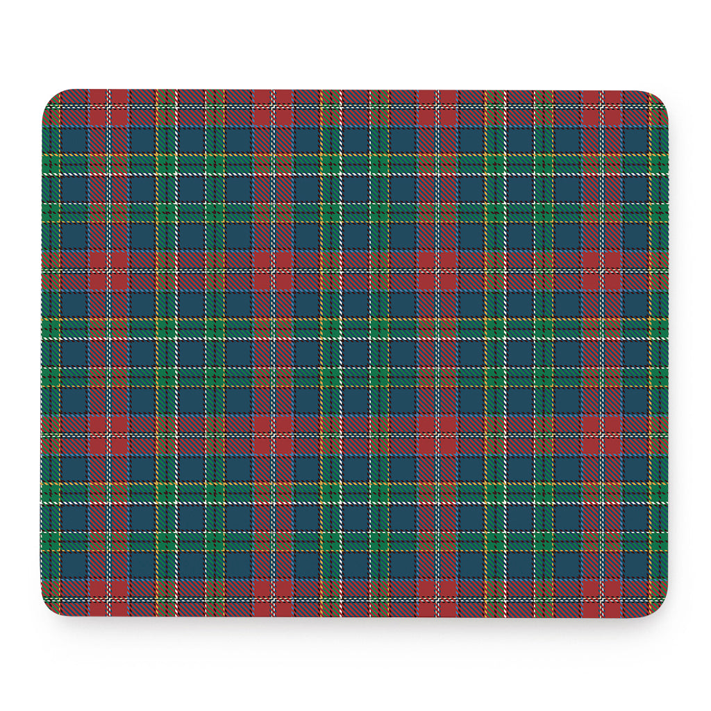 Blue Green And Red Scottish Plaid Print Mouse Pad