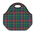 Blue Green And Red Scottish Plaid Print Neoprene Lunch Bag