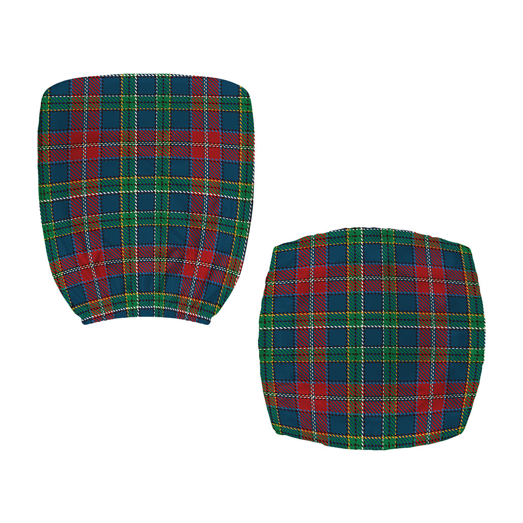 Blue Green And Red Scottish Plaid Print Office Chair Cover