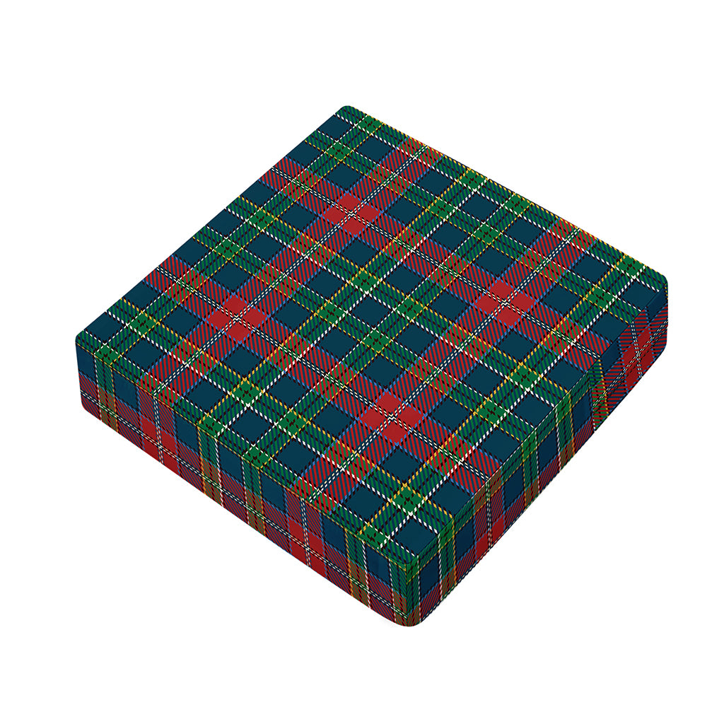 Blue Green And Red Scottish Plaid Print Outdoor Seat Cushion Cover