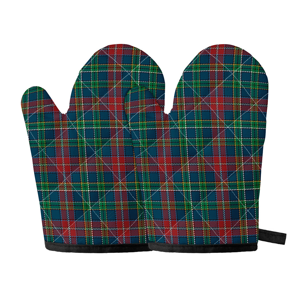 Blue Green And Red Scottish Plaid Print Oven Mitts