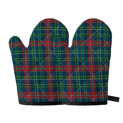 Blue Green And Red Scottish Plaid Print Oven Mitts