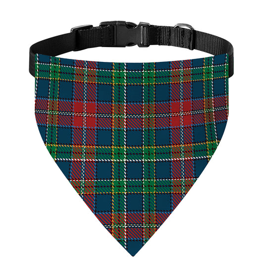 Blue Green And Red Scottish Plaid Print Over The Collar Dog Bandana