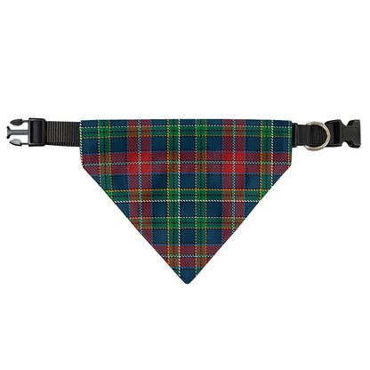 Blue Green And Red Scottish Plaid Print Over The Collar Dog Bandana
