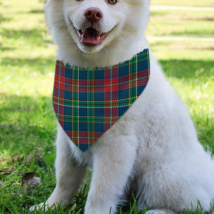 Blue Green And Red Scottish Plaid Print Over The Collar Dog Bandana