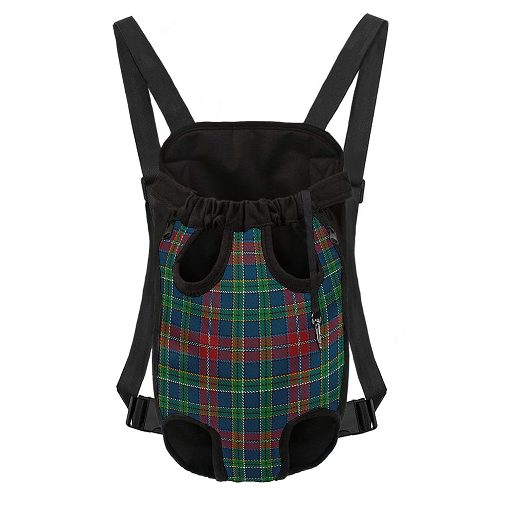 Blue Green And Red Scottish Plaid Print Pet Carrier Backpack