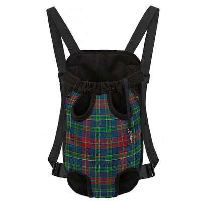 Blue Green And Red Scottish Plaid Print Pet Carrier Backpack