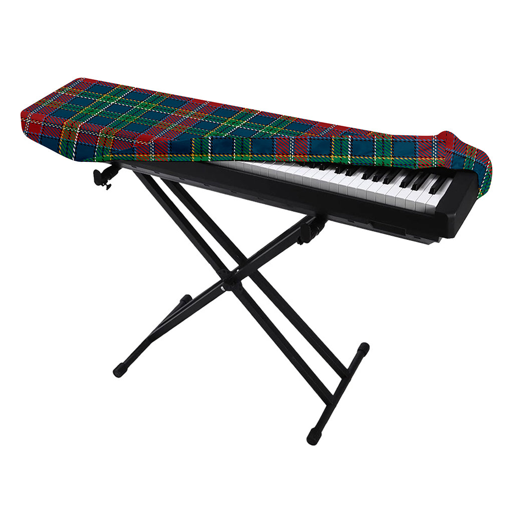 Blue Green And Red Scottish Plaid Print Piano Keyboard Cover