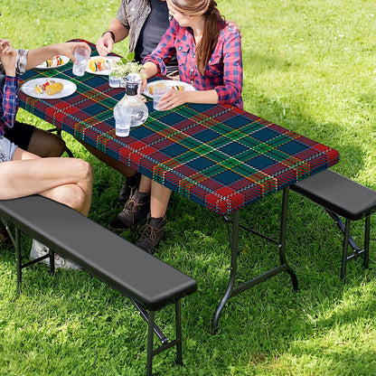 Blue Green And Red Scottish Plaid Print Picnic Table Cover