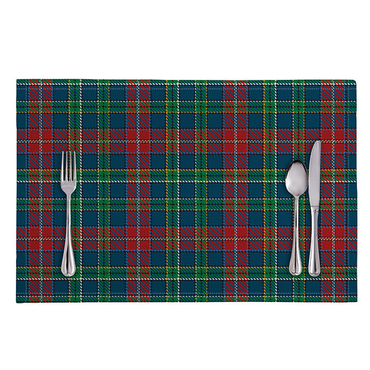 Blue Green And Red Scottish Plaid Print Placemat
