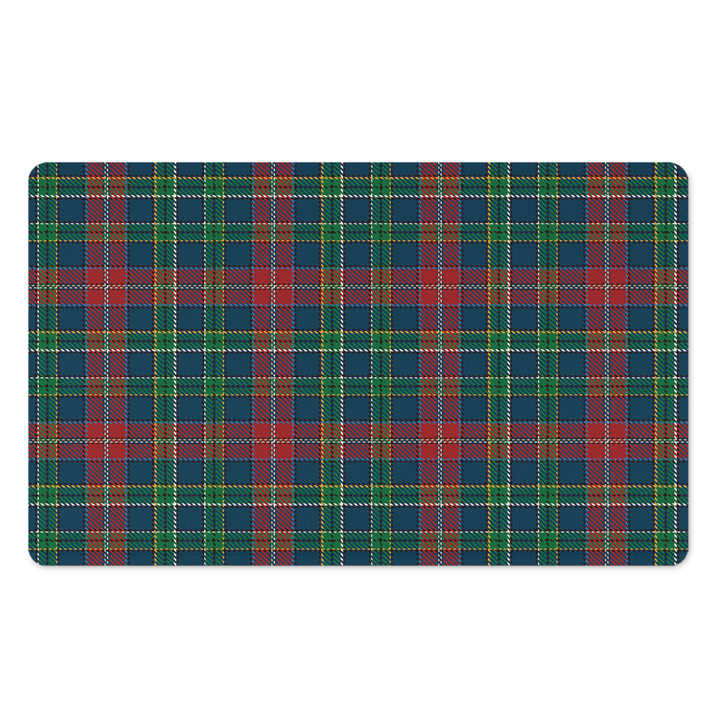Blue Green And Red Scottish Plaid Print Polyester Doormat