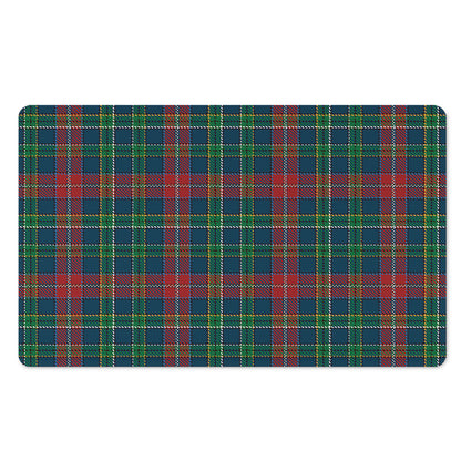 Blue Green And Red Scottish Plaid Print Polyester Doormat