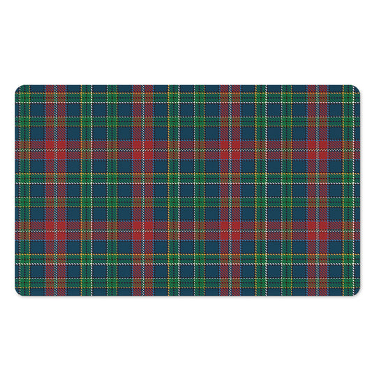 Blue Green And Red Scottish Plaid Print Polyester Doormat