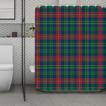 Blue Green And Red Scottish Plaid Print Polyester Shower Curtain