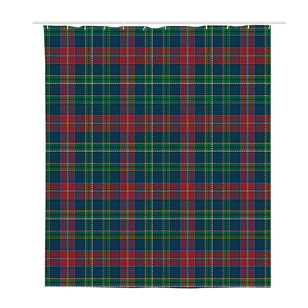 Blue Green And Red Scottish Plaid Print Polyester Shower Curtain