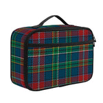 Blue Green And Red Scottish Plaid Print Portable Lunch Bag