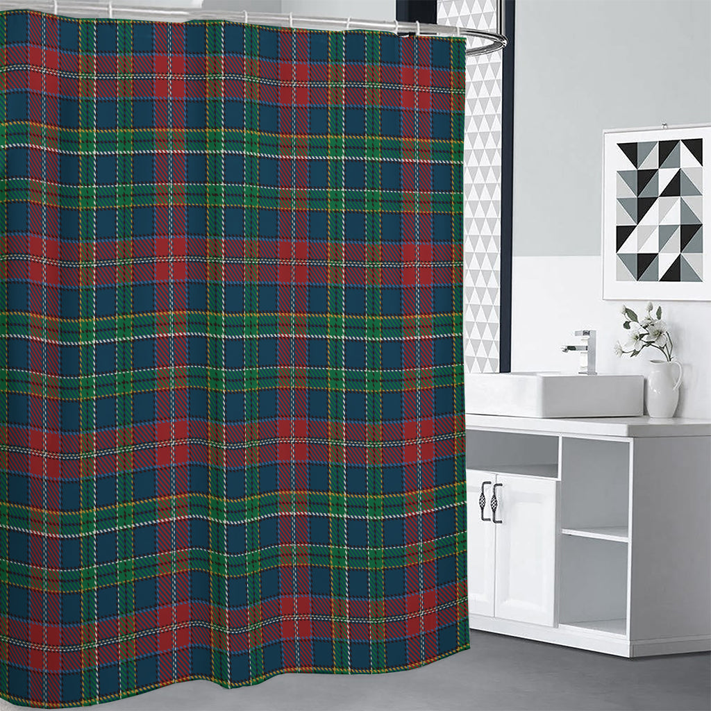 Blue Green And Red Scottish Plaid Print Premium Shower Curtain