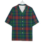 Blue Green And Red Scottish Plaid Print Rayon Hawaiian Shirt