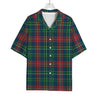 Blue Green And Red Scottish Plaid Print Rayon Hawaiian Shirt