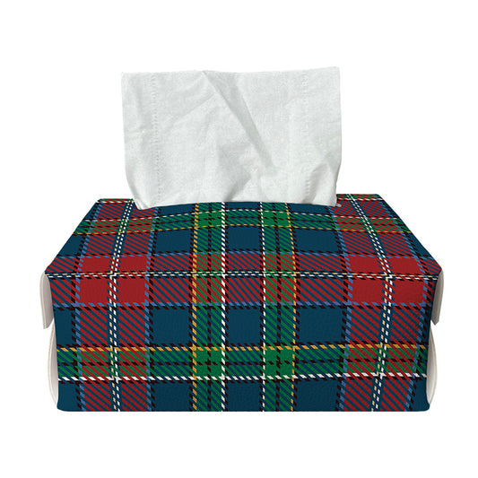 Blue Green And Red Scottish Plaid Print Rectangle Tissue Box Cover