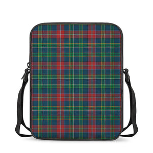 Blue Green And Red Scottish Plaid Print Rectangular Crossbody Bag