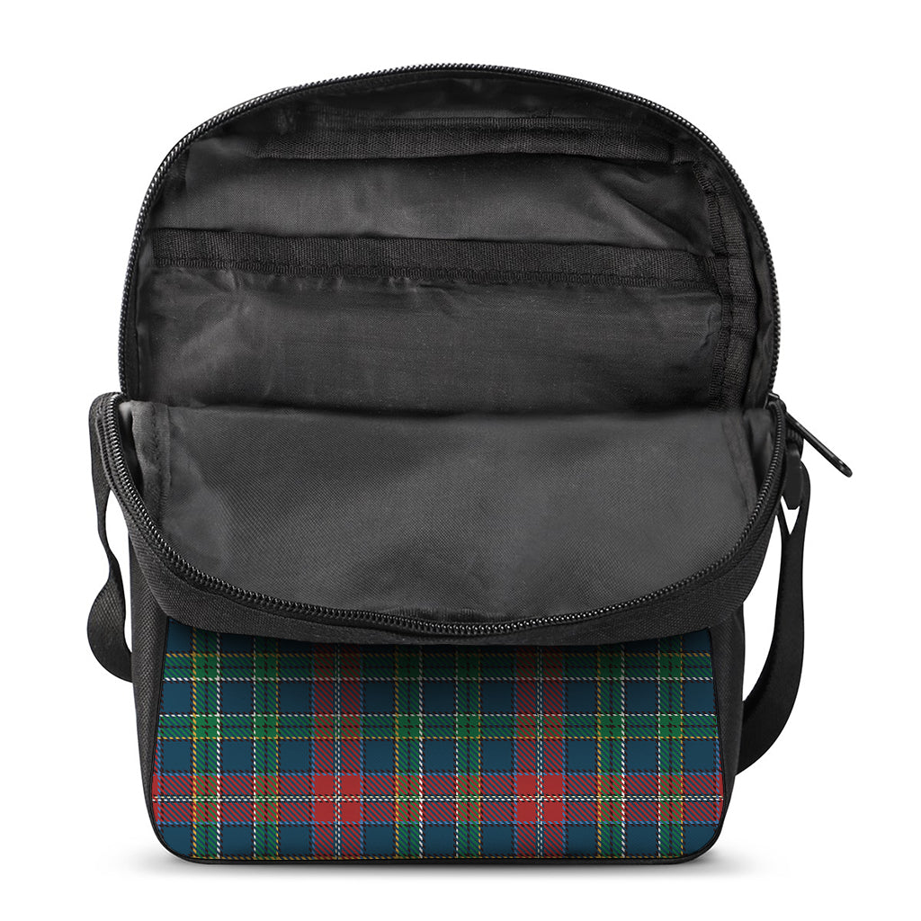 Blue Green And Red Scottish Plaid Print Rectangular Crossbody Bag