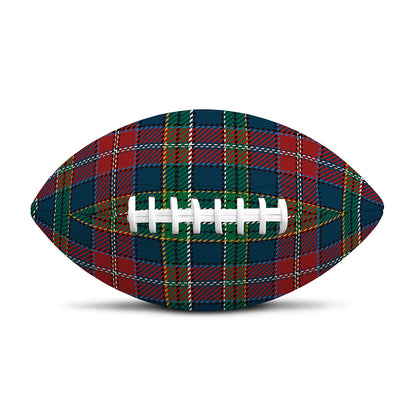 Blue Green And Red Scottish Plaid Print Rugby Ball