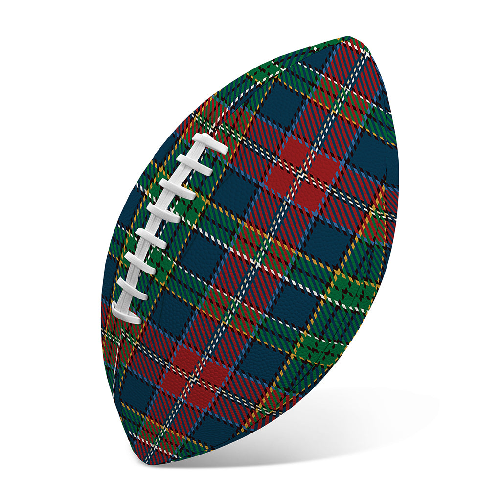 Blue Green And Red Scottish Plaid Print Rugby Ball
