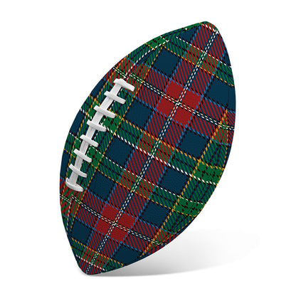Blue Green And Red Scottish Plaid Print Rugby Ball