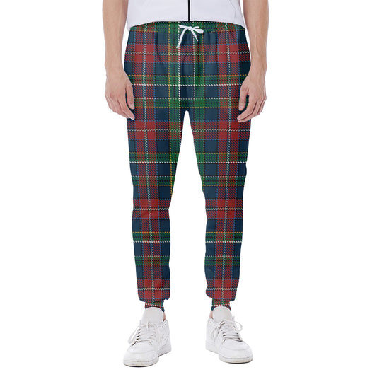 Blue Green And Red Scottish Plaid Print Scuba Joggers