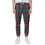 Blue Green And Red Scottish Plaid Print Scuba Joggers