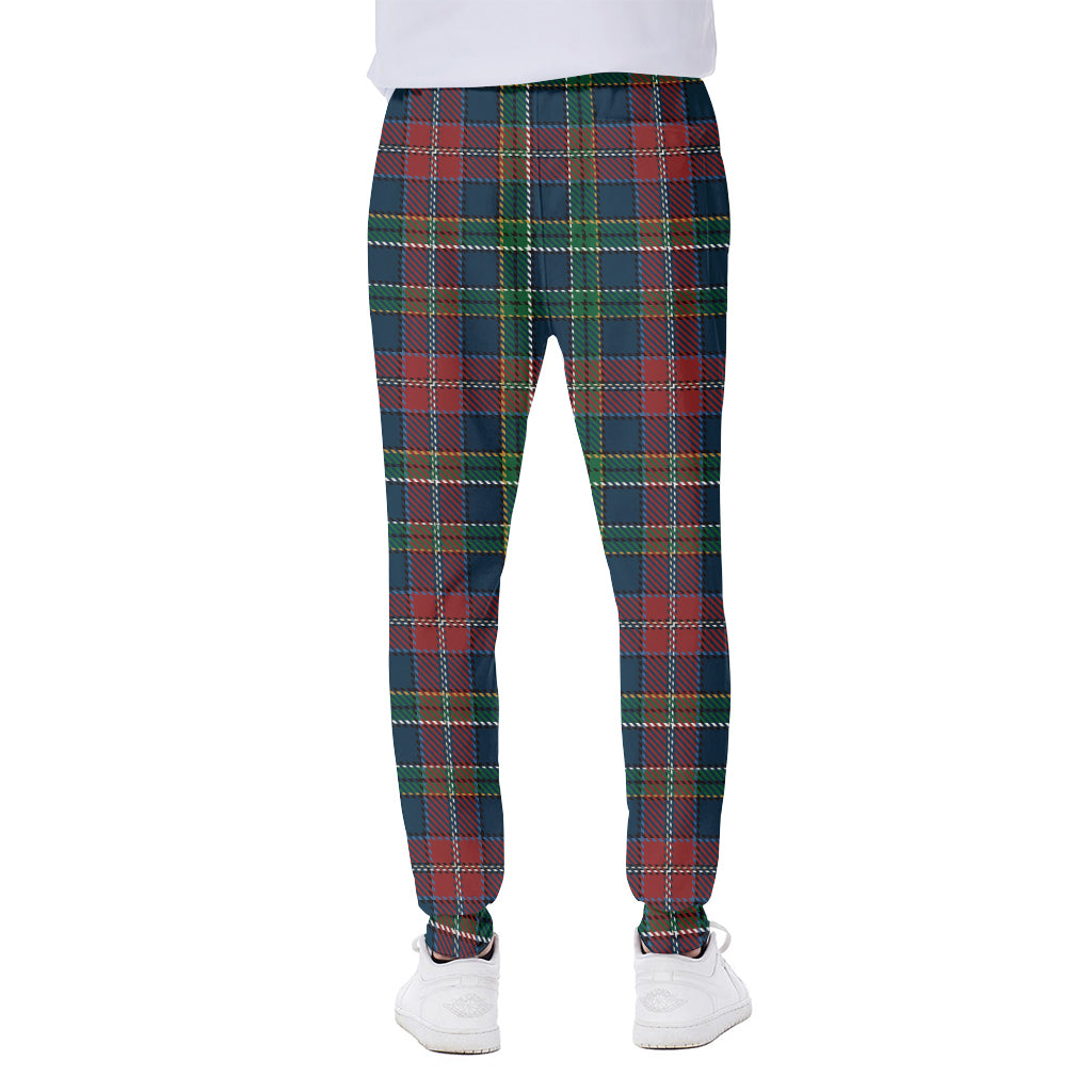 Blue Green And Red Scottish Plaid Print Scuba Joggers