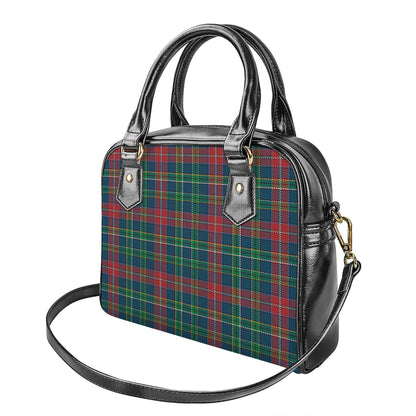 Blue Green And Red Scottish Plaid Print Shoulder Handbag